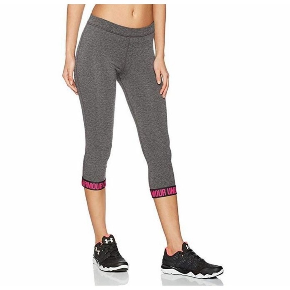 Under Armour Women's Charcoal and Pink Capri Pants